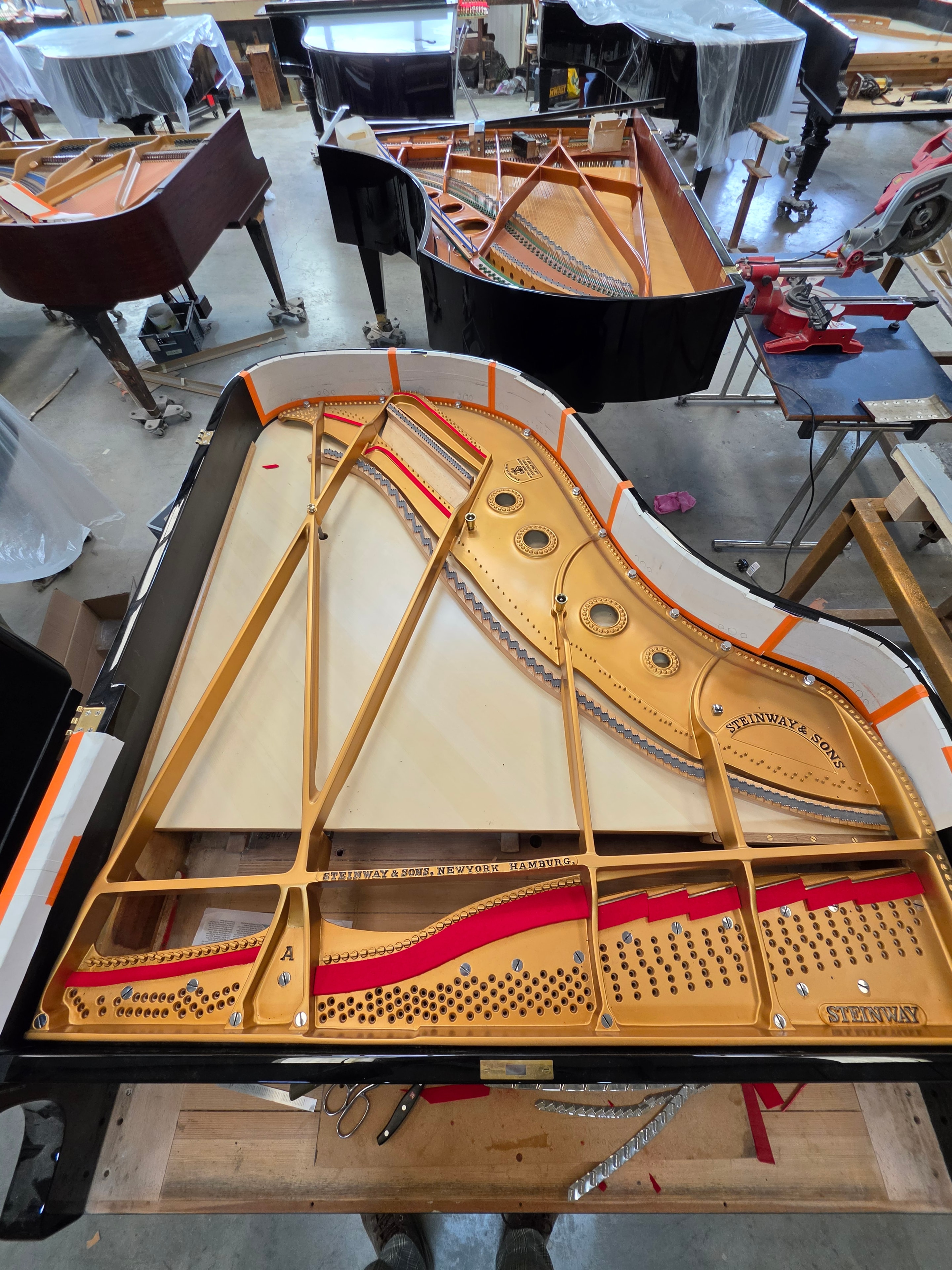 Grand piano in warm light